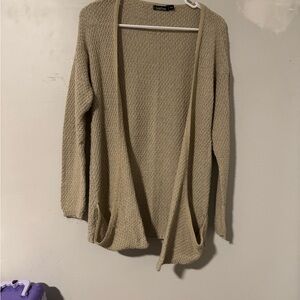 Boohoo Tan Open Front Cardigan